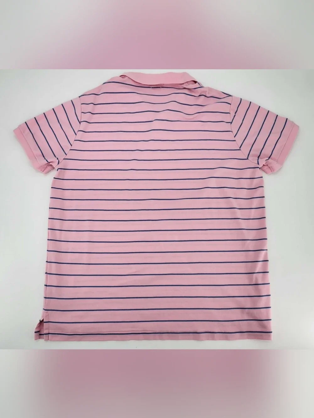 Ralph Lauren Pink Polo with Navy Stripes